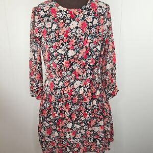 Size L Dynamite Flower Print Dress Summer Colourful  Drop Waist